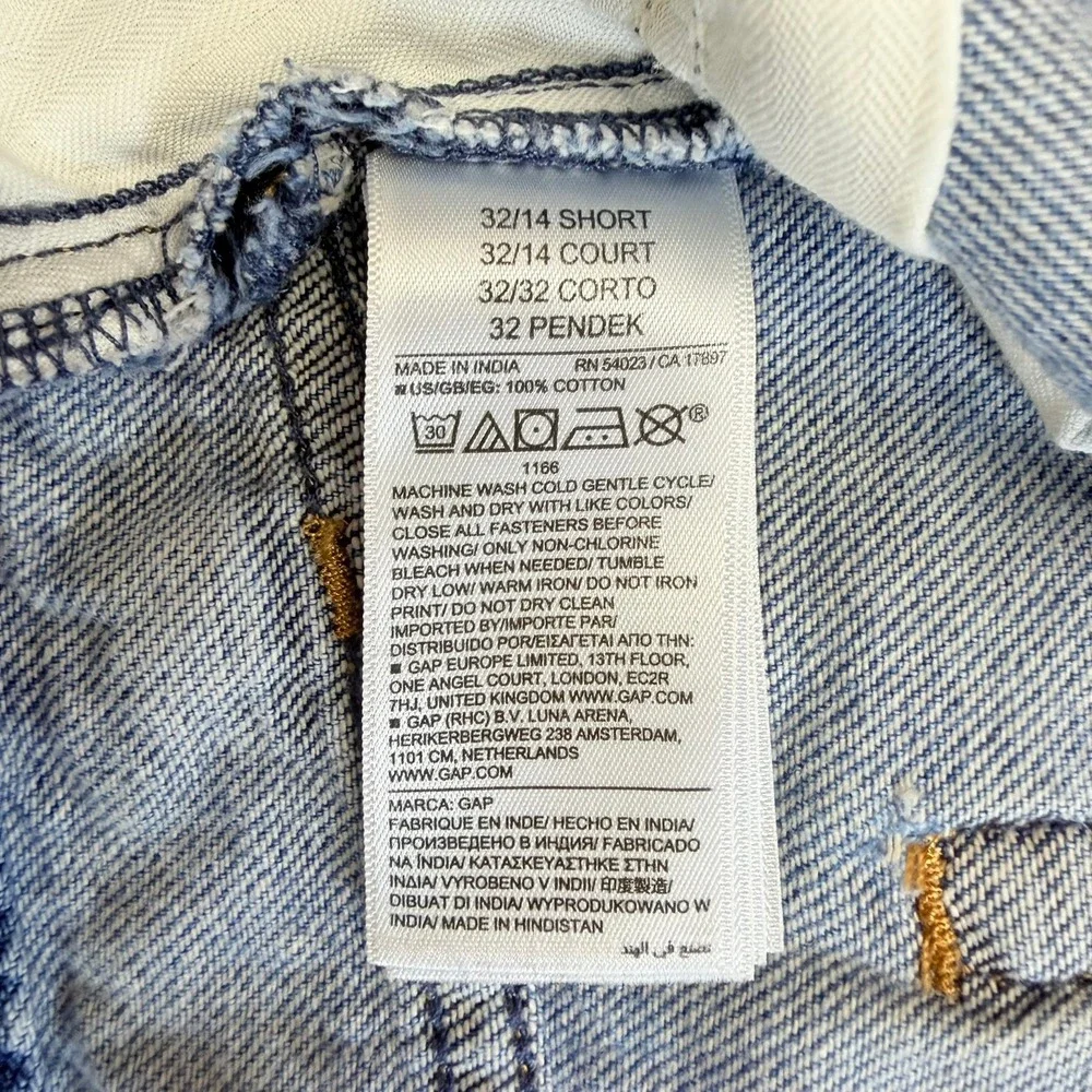 GAP Women's Fast Long Tape Crossover‎ Waist Baggy Jeans Med Wash 100% Cotton 14S